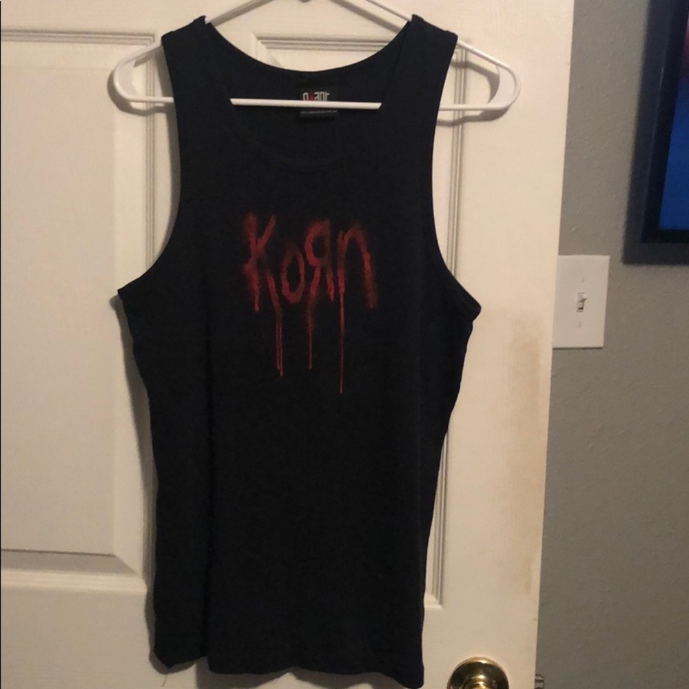 Korn tank top (Black with red writing)
